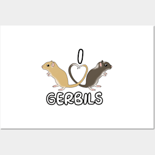 I heart gerbils (heart tails) Posters and Art